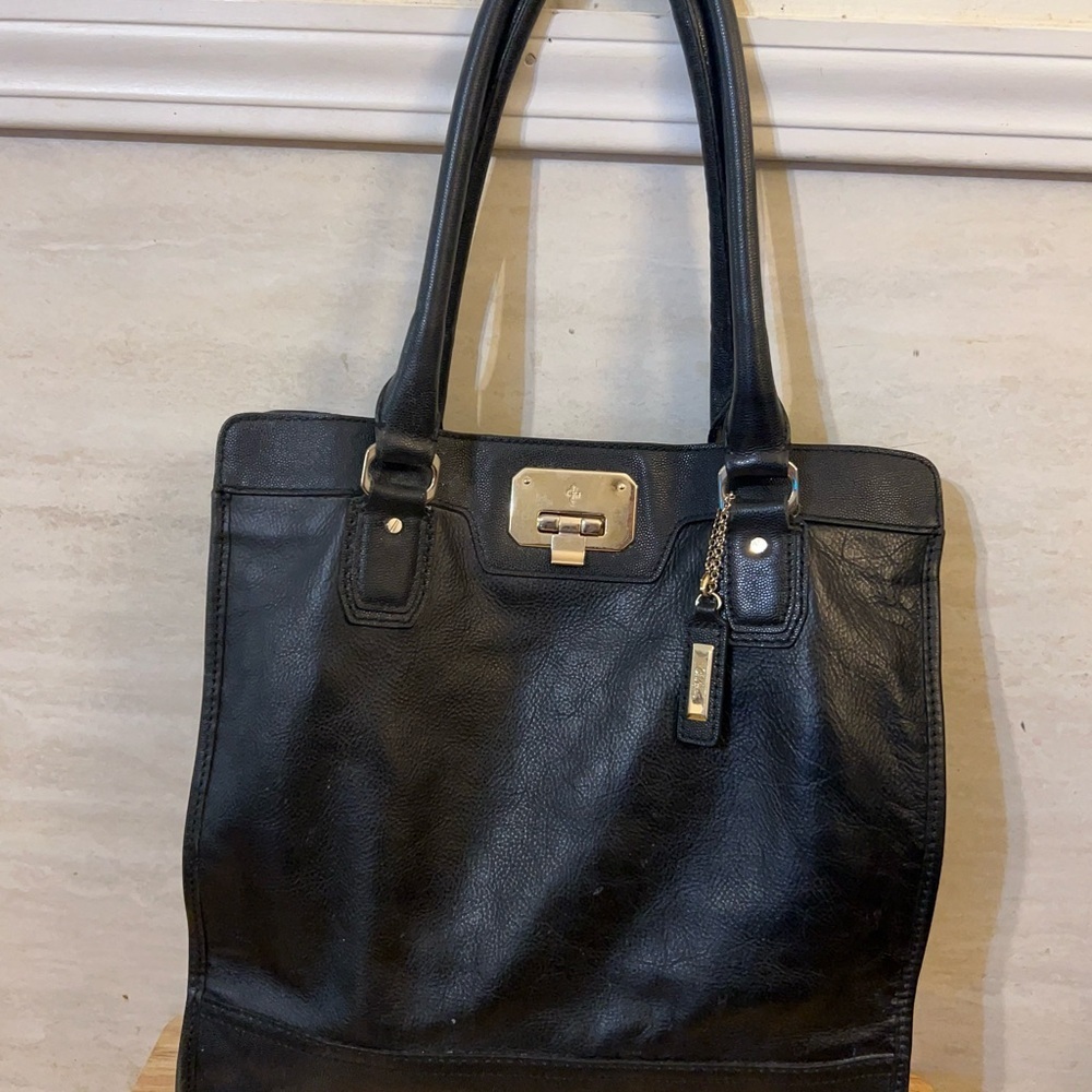 Cole Haan Kendra Valise Tote, a vintage-style bag high-quality black leather